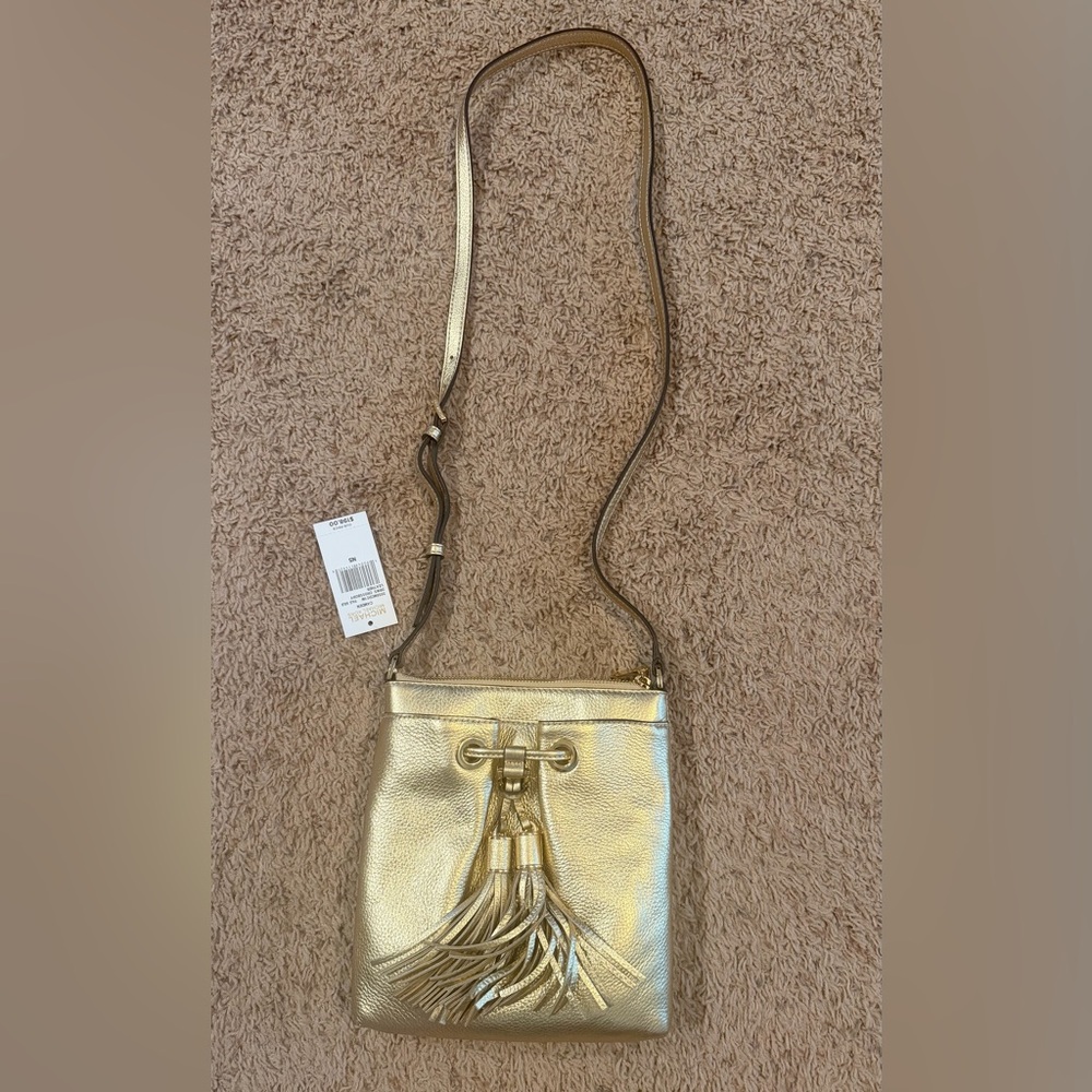 Michael Kors Gold Crossbody Bag with Tassels